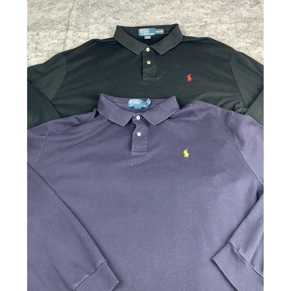 Ralph Lauren Polo Shirt Men XXL Black/Navy Pullover Set Rugby Red/Yellow Pony